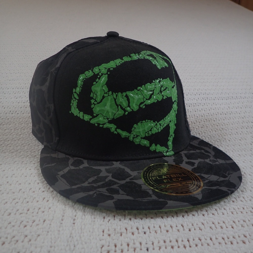 Superman Flatbill Flex Hat with Green Superman Symbol